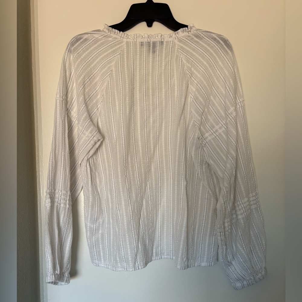 INC White Textured Blouse, Small - Picture 5 of 6